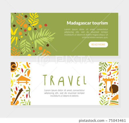 Travel to Madagascar Landing Page, Summer Paradise, Tropical Vacation, Resort Website Vector Illustration Travel to Madagascar Landing Page, Summer Paradise, Tropical Vacation, Resort Website Vector Illustration 75843461