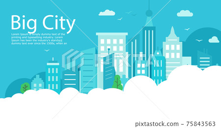 Big City landscape. Can use it as a background for a presentation or banner Big City landscape. Can use it as a background for a presentation or banner 75843563