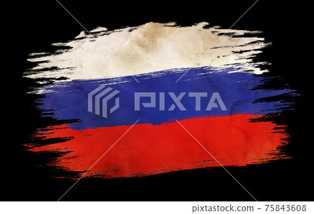 Flag of Russia in grunge style. 75843608