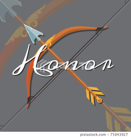 fantasy game medieval crossed bow and arrow 75843927