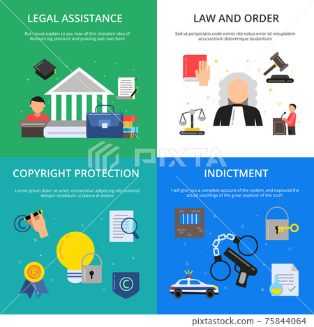Conceptual pictures of criminal justice. Illustrations of lawyer, judge and other persons in flat style 75844064