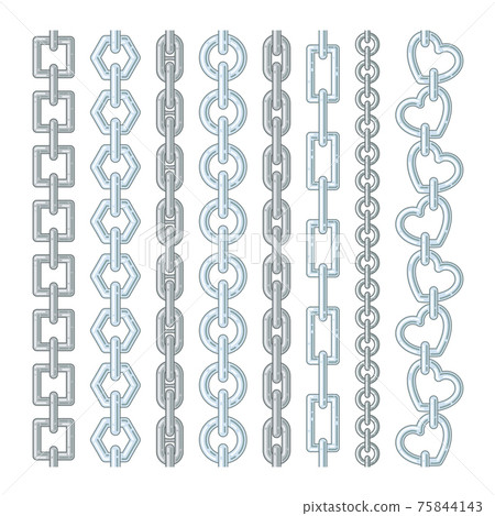 Metal and silver chains isolate on white. pictures Metal and silver chains isolate on white. pictures 75844143