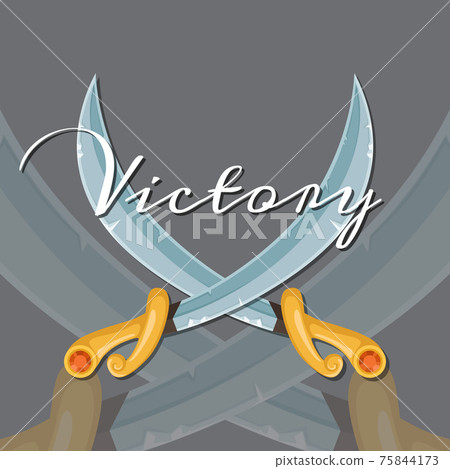 fantasy cartoon style game design medieval crossed sabers 75844173