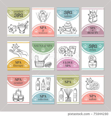 Design template of different cards for spa... - Stock Illustration [75844280] - PIXTA