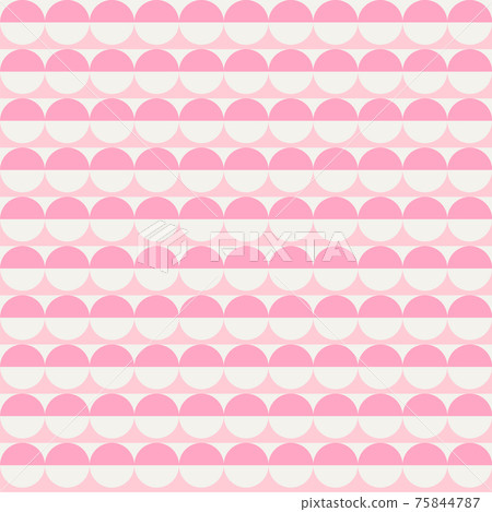 Seamless abstract geometric pattern. Simple design circles stripes.pastel palette pink. Modern endless print for textile, fabrics, wrapping, wallpapers, baby room. Retro vintage style. Vector 75844787