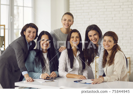 Women working in company, success, teamwork concept Women working in company, success, teamwork concept 75844945