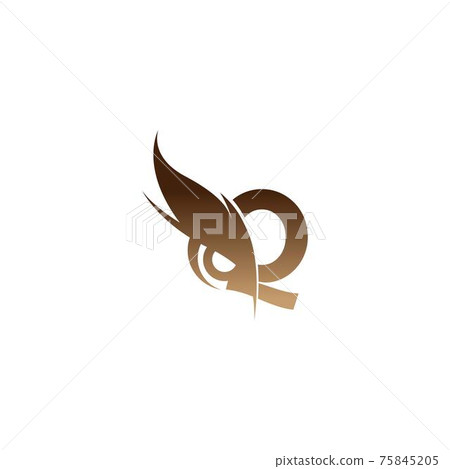 Letter Q logo icon combined with owl eyes icon design vector Letter Q logo icon combined with owl eyes icon design vector 75845205