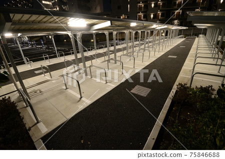Newly built condominium bicycle parking lot Newly built condominium bicycle parking lot 75846688