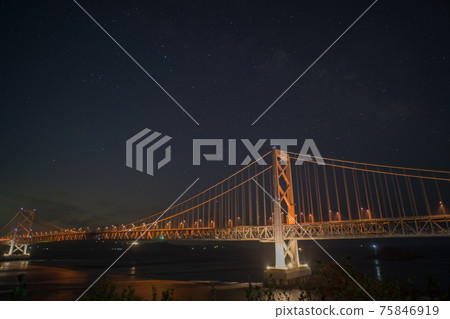 Naruto Ohashi night view starry sky Milky Way Naruto Ohashi night view starry sky Milky Way 75846919