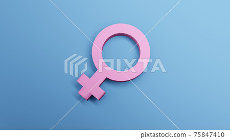 Female Gender Symbol . 3D rendering 75847410