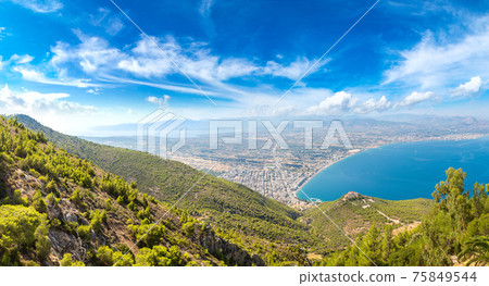 Panoramic view of Loutraki, Greece Panoramic view of Loutraki, Greece 75849544