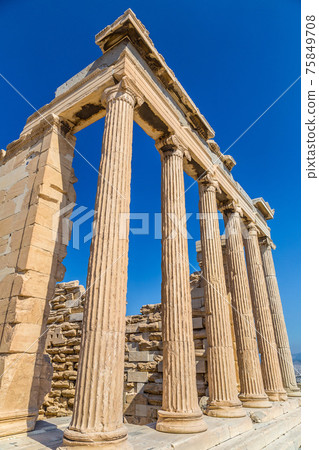 Erechtheum temple ruins on the Acropolis in Athens Erechtheum temple ruins on the Acropolis in Athens 75849708