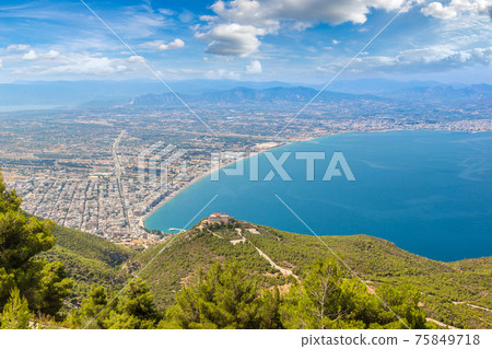 Panoramic view of Loutraki, Greece Panoramic view of Loutraki, Greece 75849718