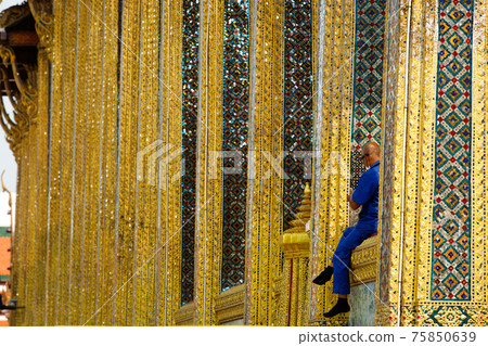 Public Temple decorate with Golden color to show Elite old Fashion 75850639