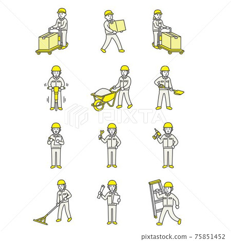 在施工現場工作的人 75851452