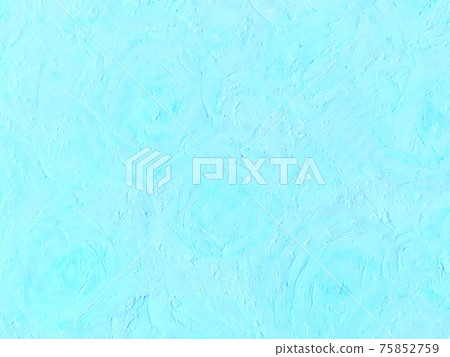 整個螢幕上用油畫棒繪製的淺藍色花朵的抽象繪畫風格背景插圖（水平） 75852759