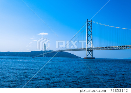 明石海峽大橋和淡路島 明石海峽大橋和淡路島 75853142