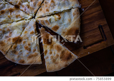 Traditional georgian bread Khachapuri Traditional georgian bread Khachapuri 75853899