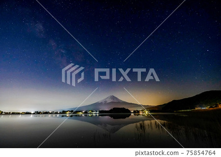 Lake Kawaguchi, Mt. Fuji and the Milky Way in Yamanashi Prefecture Lake Kawaguchi, Mt. Fuji and the Milky Way in Yamanashi Prefecture 75854764