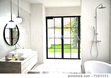 Bathroom with garden view 75855553