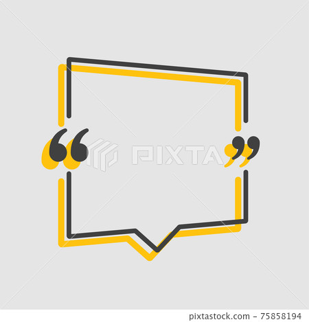 Quote bubble text with bracket, vector banner 75858194