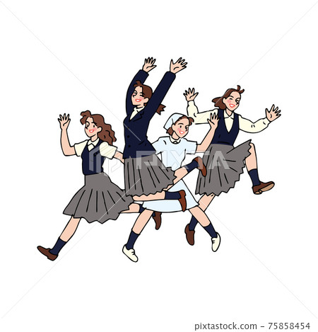 High school girls who jump out energetically High school girls who jump out energetically 75858454