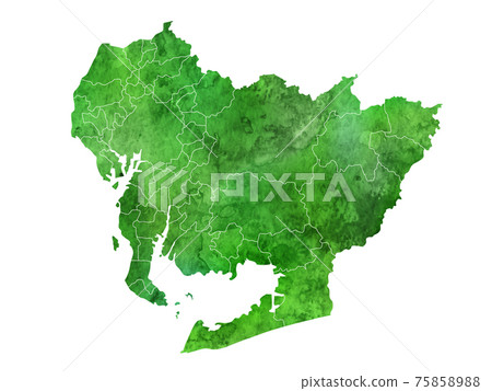 Aichi map watercolor icon Aichi map watercolor icon 75858988