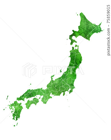 Japan map watercolor icon 75859015