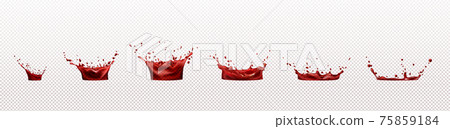 Vector splashes of wine, red juice or blood Vector splashes of wine, red juice or blood 75859184