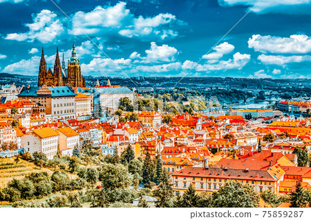 Area Lesser Town of Prague, near the church Saint Vitus, Ventseslaus and Adalbert. Czech Republic. Area Lesser Town of Prague, near the church Saint Vitus, Ventseslaus and Adalbert. Czech Republic. 75859287