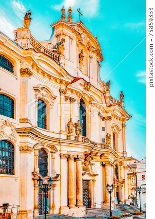 Church of Saint Nicholas is a Baroque church in the Lesser Town of Prague. Czech Republic. 75859333
