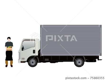 Truck and deliveryman 75860355