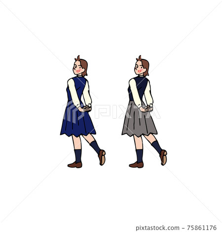 High school girl with hands behind 75861176