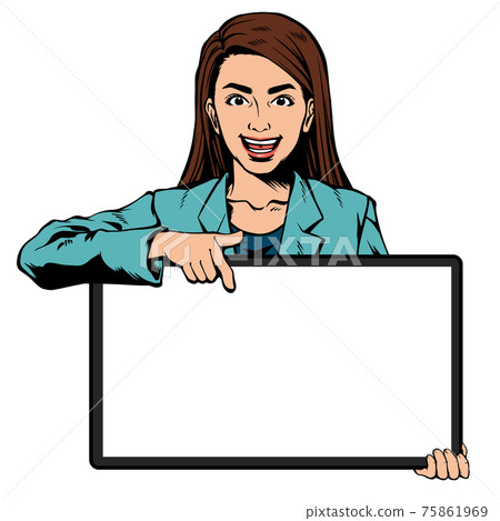 有女商人姿勢面板的美國漫畫風格的日本女人 有女商人姿勢面板的美國漫畫風格的日本女人 75861969