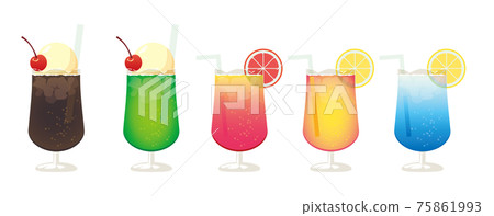 Illustration set of cream soda, cola float,... - Stock ...