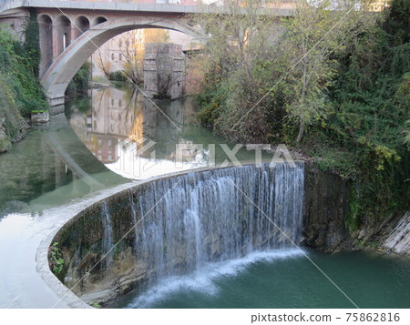 Bridge with waterfall Bridge with waterfall 75862816
