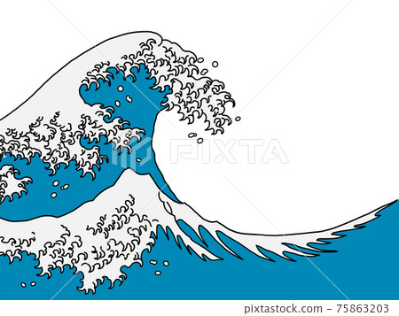 Rogue wave of Katsushika Hokusai image - Stock Illustration [75863203 ...