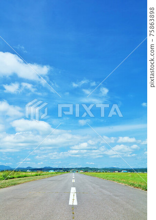 Hokkaido summer blue sky and road 75863898