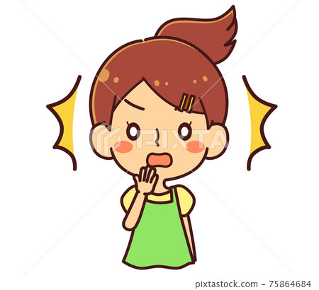 Girl surprised illustration material 75864684
