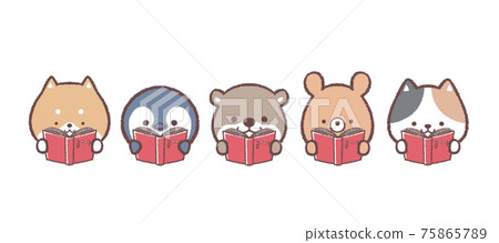 Animals reading books 75865789