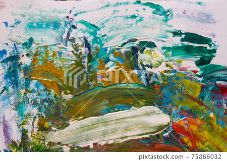 oil paint brush strokes on paper. multicoloure oil paint brush strokes on paper. multicoloure 75866032
