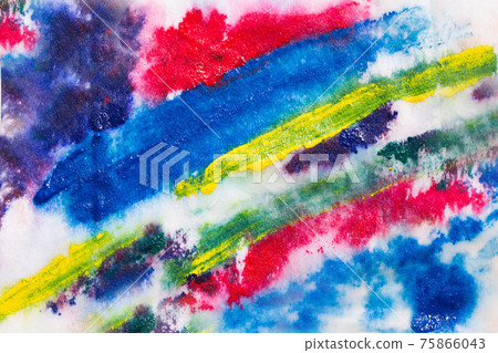 watercolour brush strokes with paint on paper. multicoloure watercolour brush strokes with paint on paper. multicoloure 75866043