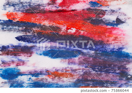 brush strokes with paint on paper. blue and purple 75866044