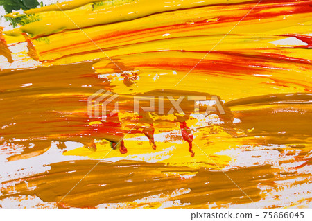 brush strokes with paint on paper. multicoloure brush strokes with paint on paper. multicoloure 75866045