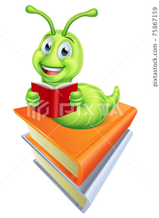 Reading Caterpillar Bookworm Worm on Books 75867159