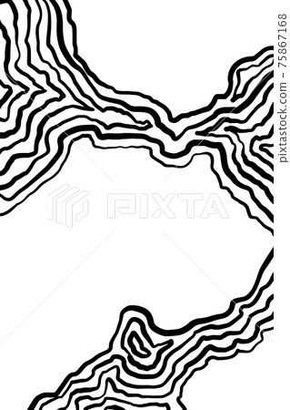 Modern black and white abstract wave line pattern. Vector illustration. Copyspace. 75867168
