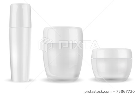 Cream jar mock up. Face creme cosmetic bottle, can 75867720