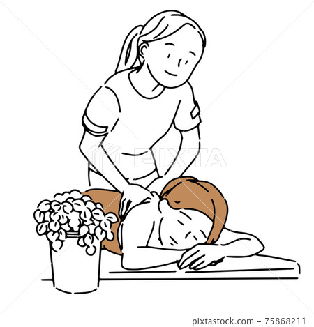 Female beauty beauty salon massage illustration 75868211