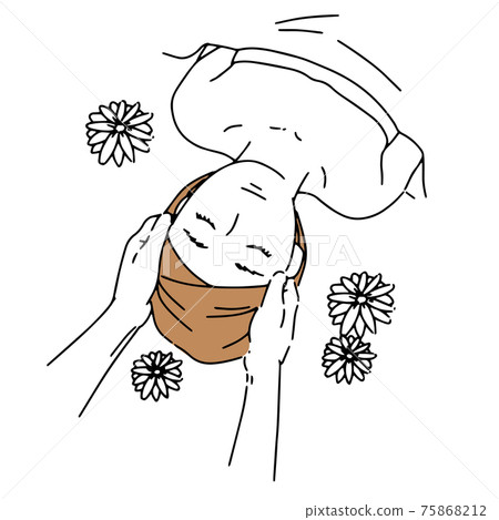 Esthetic woman massage sleeping illustration 75868212