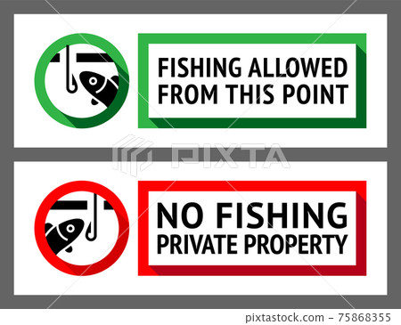 Sticker set No ice fishing or Fishing allowed 75868355